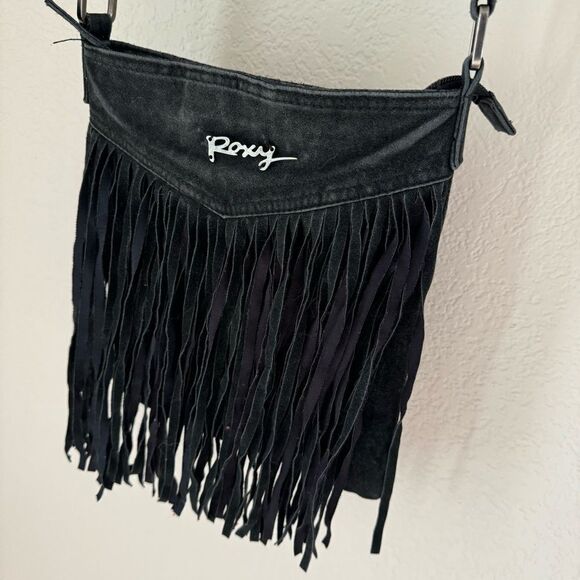 Roxy Black Fringe Crossbody Bag - Boho Style - Picture 8 of 10